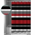 thumbnail image 3 of Shower Curtains Sets for Bathroom Decor Multicolor Horizontal Stripes Waterproof Bathroom Curtain with Hooks, Red white gray for Bathroom Decor,36x72IN, 3 of 7