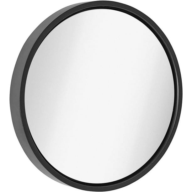 Hamilton Hills Clean Large Modern 18" Black Circle Frame Wall Mirror