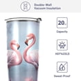 thumbnail image 4 of SKYSONIC Flamingo Tumbler Stainless Steel Double Wall Vacuum Reusable Insulated Mug with Straw and Built-in Coaste for Cold and Hot Beverages, 12oz, 4 of 7
