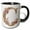 Black/White, variant on 3drose, Pink and Image of Gold Floral Monogram Initial C, 15oz Mug