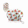 thumbnail image 1 of wonima11 Luxury Shower Cap Adjustable Reusable Double Waterproof Layer Elastic Satin Lined Hair Bath Cap Cute Aesthetic Women Girls-Watermelon, 1 of 1