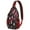 Black and Pink, variant on Sling Backpack,Red Christmas Deer Pattern Sling Bag with Water Bottle Holder,Waterproof Sling Bag for Men/Women with Headphone Jack for Hiking,Travel