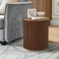 thumbnail image 6 of Wirrytor Round Side Table for living room set of 2, Fluted End Table for Small Spaces, Mid Century Modern Small Accent Tables, Bedside Table, Couch Side Table, Nightstand for Bedroom Couch,Walnut, 6 of 9