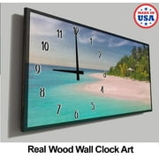 Beach Wall Clock Alone On The Tropical Beach Wood Wall Clock Decor