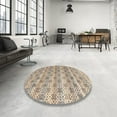 thumbnail image 4 of Ahgly Company Machine Washable Indoor Round Abstract Army Brown Area Rugs, 6' Round, 4 of 7