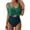 Green #104, variant on Women's Swimsuits One Piece Swimsuit Tummy Control Ruffled Bathing Suit V Neck Cutout Swim Suit Tie Back Swimwear Army Green S