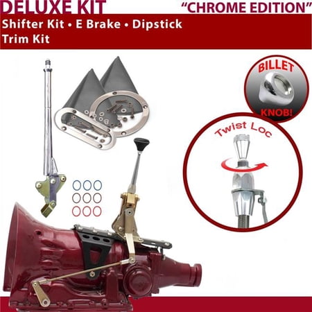 American Shifter C4 Shifter Kit Chrome 6 in. E Brake Trim Kit Dipstick for EB4A9
