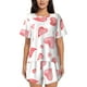 thumbnail image 1 of Balery Pink Hearts Conjunto de Pijama para Mujer con Estampado, Dos Piezas de Manga Corta y Shorts, Ropa de Dormir Suave con Cuello Redondo y Bolsillos-Small, 1 of 6