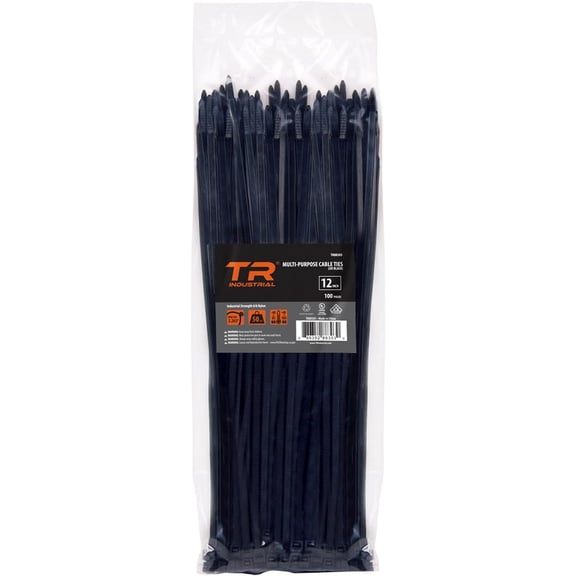 BDKWID-Multi-Purpose UV Resistant Black Cable Ties, 12 inches, 100 Pack