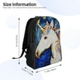 thumbnail image 4 of Cauagu Starry White Horse Print Backpacks,Travel Daypack Casual Laptop Backpack Bookbag Fits 15 Inch Computer for Men Women, 4 of 8