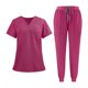 thumbnail image 4 of Conjunto De Uniforme Médico Para Mujer, Cuello En V Y Pantalones Deportivos Para SPA, Cosmetología, Tienda De Mascotas, Rosa, XXL, 4 of 8