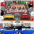 thumbnail image 6 of Race Car Themed Birthday Party Backdrop And Tablecloth Set, 54x108 Inch Tablecloth with 43x71 Inch Photo Background Racing Backdrop for Birthday Tablecover and Banner for Party Decoration, 6 of 7