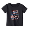 thumbnail image 6 of USA 250th Anniversary Shirt Kids Casual Short Sleeve Graphic T Shirt for Boys and Girls Crewneck Tee with Stars and Stripes Prints Black 2 Years-3 Years, 6 of 6