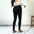 thumbnail image 3 of Felirenzacia Women's Active Long Leggings, Striped Atheletic 4 Way Stretch Drawstring Elastic Waist Skinny Yoga Pants, White,S, 3 of 8