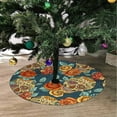 thumbnail image 2 of FMSHPON Flowers Skull Green Xmas Christmas Tree Skirt Stand Mat for Holiday Party Decoration Indoor Outdoor 36 inches, 2 of 3