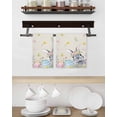thumbnail image 3 of Easter Bunny Kitchen Dish Towels for Drying Dishes Set of 4, Blue Easter Eggs Spring Floral Linen Waffle Weave Microfiber Hand Tea Bathroom Towels Quick Dry & Absorbent Towel 15.7x23.6, 3 of 7