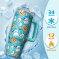 thumbnail image 4 of 30 oz Halloween Bat Ghost Tumbler Insulated Stainless Tumbler, Skeleton Pumpkin Coffee Cup Water Bottle, Holiday Gift for Women, 4 of 5