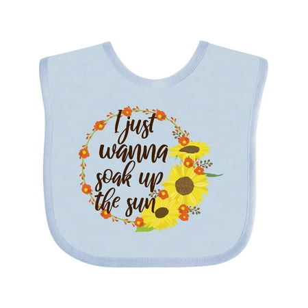 

Inktastic Sunflower I Just Wanna Soak up the Sun Gift Baby Boy or Baby Girl Bib