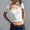 White womens top dressy casual, variant on Wycnly Womens Tops Dressy Casual Party Club Sexy Slim Fit Button up Going out Cropped Tees Shirts Summer Short Sleeve Crewneck Tops Solid Blouse Dark Gray s