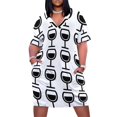 thumbnail image 1 of Una copa o dos de vino Vestido holgado con bolsillos Vestido largo mujer Vestidos de verano gala, 1 of 7