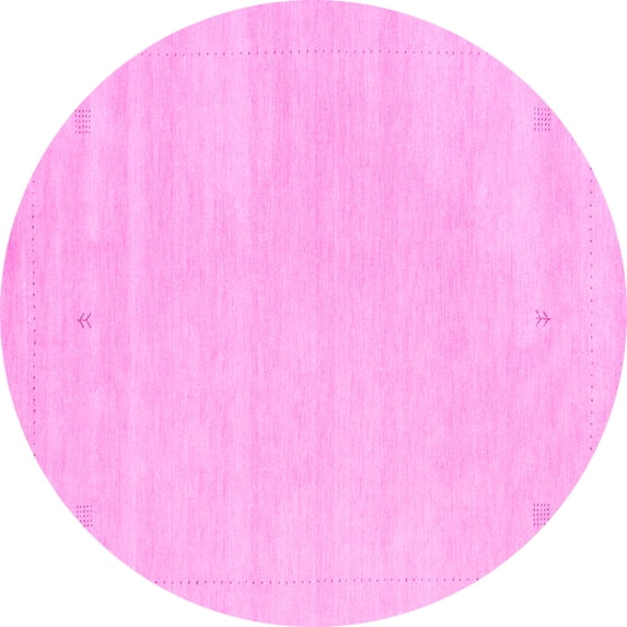 Ahgly Company Indoor Round Solid Pink Modern Area Rugs, 7' Round