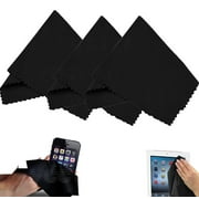 (3 Pack) Microfiber Cleaning Cloths - For Tablet, Cell Phone, Laptop, LCD TV Screens and Any Other Delicate Surface 3 Black