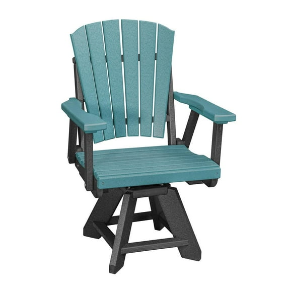 American Furniture Classics Dining Height Swivel Arm Chair in Aruba Blue with a Black Base