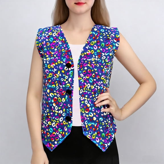 hengsof Boys Girls Sequin Waistcoat Sleeveless Hip-hop Jazz Dance Stage Performance Costume Vest Tops