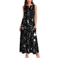thumbnail image 3 of Celestial Space Print Dress Black White Night Club Maxi Dress Street Style Bohemia Long Dresses Female Design Oversized Clothing, 3 of 7