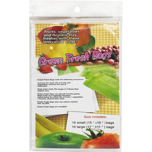 Green Bags for Fruits and Veggies Reusable Vegetable Bags for Refrigerator Food Storage Freshness Produce Saver Bags Keep Fruits, Vegetables and Cut Flowers,Fresh Longer