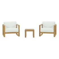 Ergode Upland 3 Piece Outdoor Patio Teak Set - Natural White