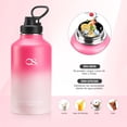 thumbnail image 4 of OSLIFE Termo Acero Inoxidable,Botella de Agua con 2 Tapas,Agua Fr&iacute;a 24 Horas o Caliente 12 Horas,Herm&eacute;tica Antigoteo,contigo (Rojo, 2 Litros), 4 of 7