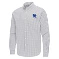 thumbnail image 2 of Men's Antigua Gray Kentucky Wildcats Ellis Woven Tri-Blend Long Sleeve Button-Down Shirt, 2 of 3
