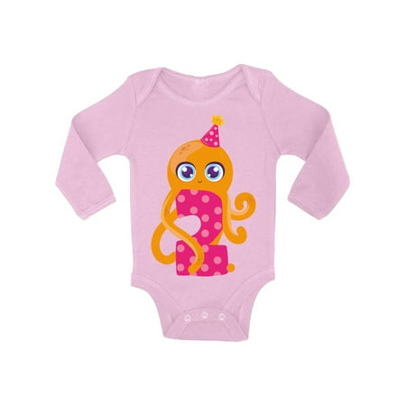 

Awkward Styles 2nd Birthday Bodysuit Cute Octopus Baby Romper
