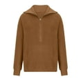 thumbnail image 4 of Samickarr Half Zip Pullover Sweaters For Women Casual Long Sleeve Solid V Neck Collar Ribbed Knitted Loose Slouchy Jumper Tops, 4 of 7