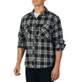 thumbnail image 5 of Alpine Swiss Mens Flannel Shacket Long Sleeve Plaid Button Down Shirt Jacket Light Cotton Blend Outdoor Overshirt BKGY XL, 5 of 7