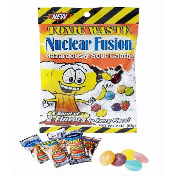 Toxic Waste Nuclear Fusion Sour Candy- Super sour candy with double-flavor combinations!