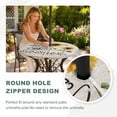 thumbnail image 4 of Round Outdoor Tablecloth with Umbrella Hole and Zipper, Sunflowers Tablecloth with Elastic Waterproof, Vintage Bee You Are My Sunshine Retro Patio Table Covers for 45" - 54" Picnic Pool Tables, 4 of 9