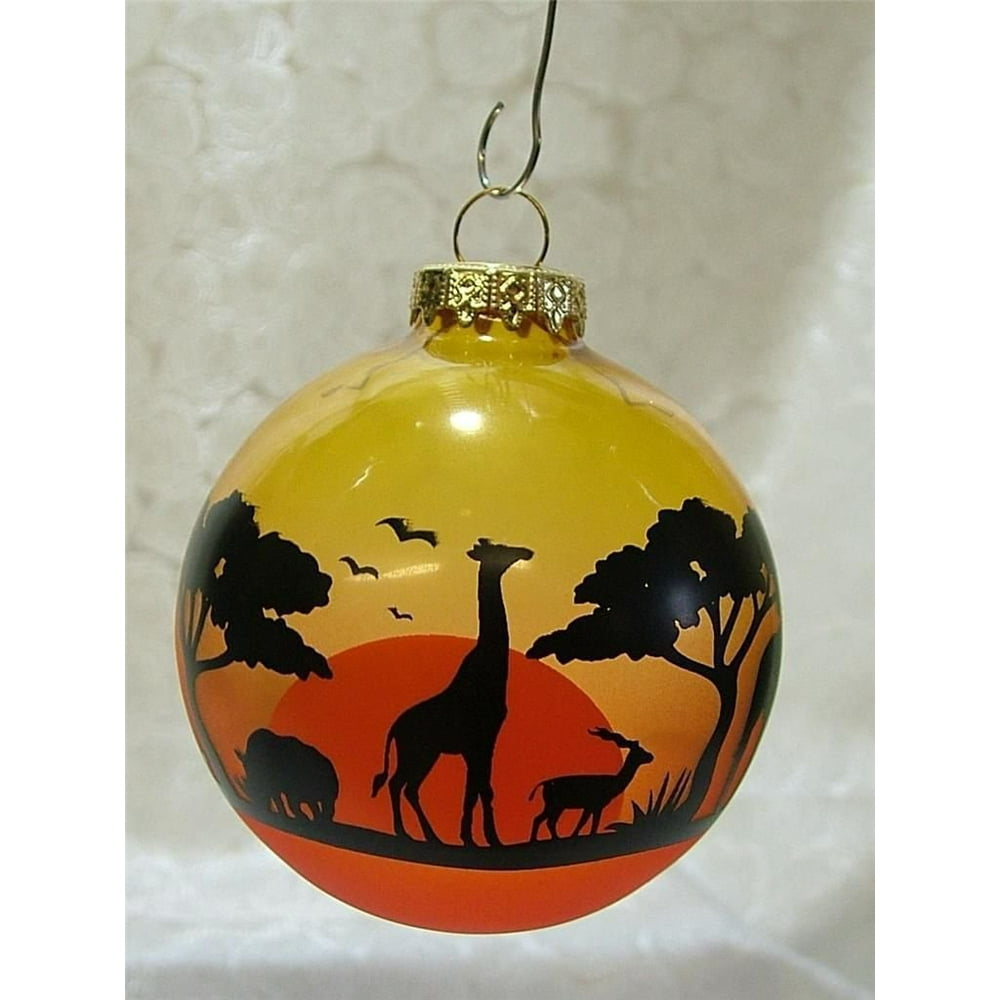 Glass Africa African Safari Bulb Animals Christmas Tree