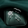 thumbnail image 2 of Three-in-One Halo Wedding Bridal Ring Set for Women,Cubic Zirconia Engagement Eternity Rings,rings for Women,ring Stack,ring Sterling,jewelry for Women, 2 of 8