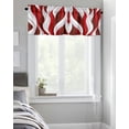 thumbnail image 4 of Kitchen Cafe Valance Curtain for Small Windows,Abstract Geometric Wave Stripes Rod Pocket Short Valances Burgundy Red White Gradient Window Treatment Panel for Living Room/Bedroom/Bathroom,42x12in, 4 of 9