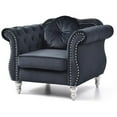 thumbnail image 2 of Home Square 2-Piece Furniture Set with Sofa Chaise and Chair in Black, 2 of 11