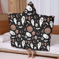 thumbnail image 5 of Spooky Halloween Icons Pattern Hooded Bath Towel，60"x35" for Ages 3 To 12 Kids, Quick Dry Lightweight Soft Microfiber Hood Beach Towel Cover Up for Kids, 5 of 7