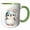 Green/White, variant on 3drose, Cute Floral Penguin Illustration, 11oz Magic Transforming Mug