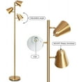thumbnail image 3 of 64" 3-Light Modern Adjustable Gold Floor Lamp with Metal Shades, 3 of 7