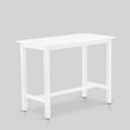 thumbnail image 5 of East West Furniture - KATY4-WBW-W - 4 Piece Mid Century Dining Set Contains a Dining Table, 2 Kitchen Stools with a Kitchen Bench - Wire Brushed Bright White Finish, 5 of 10