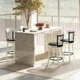 thumbnail image 2 of Gymax 26'' Set of 4 Bar Stools w/ Footrest Rubber Wood Frame & Tufted Rivets, 2 of 9