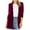 Wine, variant on IROINNID Women's Mid-Length Open Front Jacket Turndown Lapel Solid Color Long Sleeve Leisure Button Winter Turndown Outerwear, Black