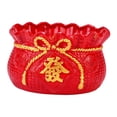thumbnail image 2 of Ceramic Flower Pot Flower Vase Chinese Traditional Plant Pot for Garden , Red, 2 of 9