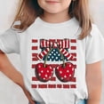 thumbnail image 2 of Virmaxy Unisex 4th of July Cherry Print Summer T-Shirt American Flag Crew Neck Short Sleeve Loose Tee for Independence Day Celebration, for 3-15Y, 2 of 7